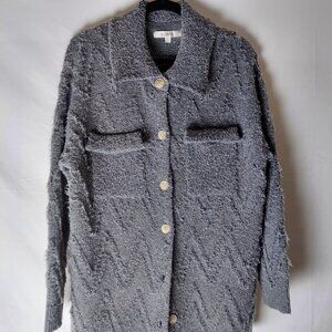 Flat White Grey Textured Cardigan